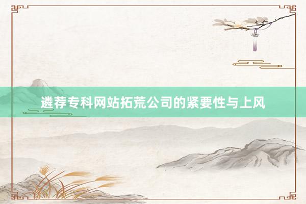遴荐专科网站拓荒公司的紧要性与上风